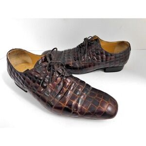 Werner Kern Men's Shoes Nueva Epoca Rosario Brown Croc Dance Shoe sz 7